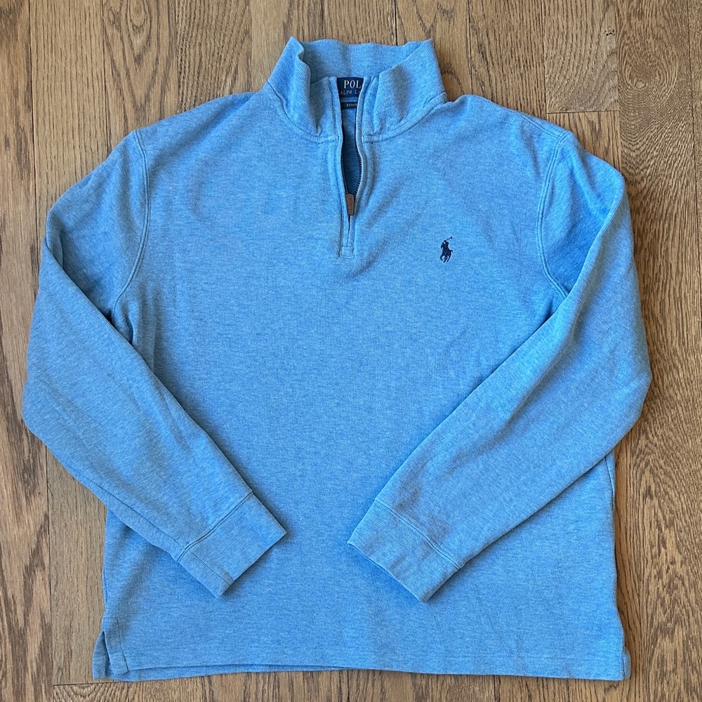 Polo Ralph Lauren Estate Rib Quarter Zip – Baby Blue, Size Large